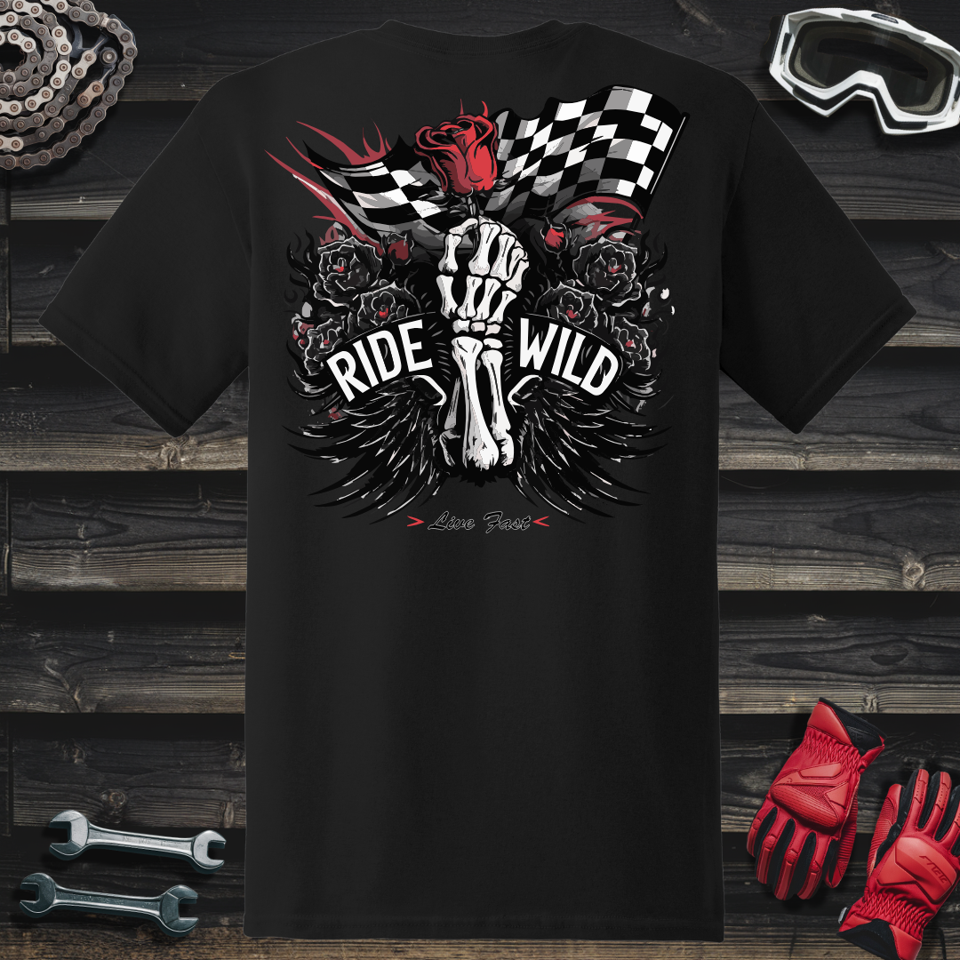 Black Roses & Skeleton Hand T-Shirt