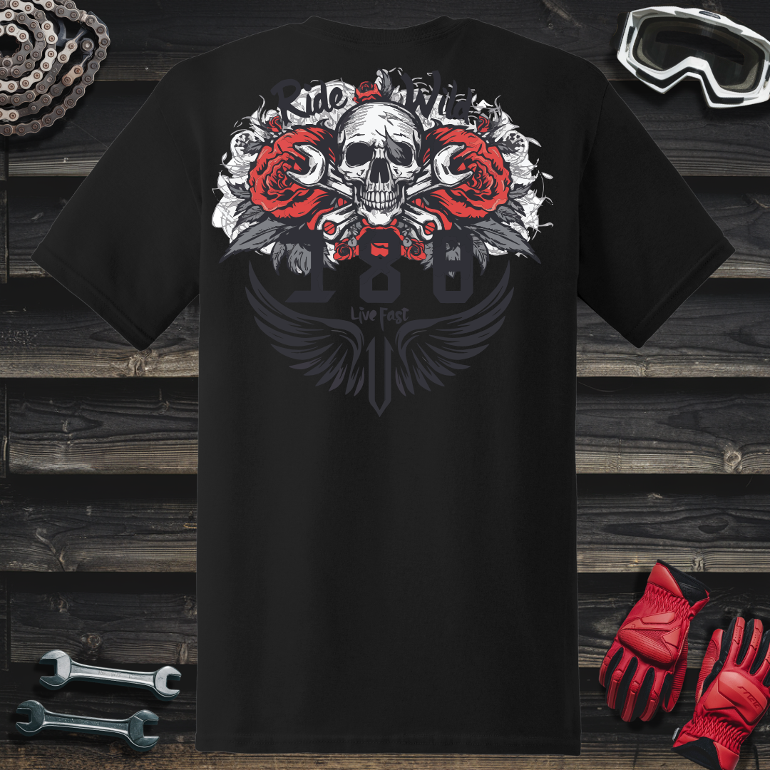 188 Skull & Angel Wings T-Shirt