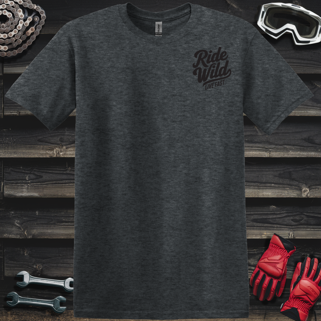 Dirt Bike Rider With Checkered Flags T-Shirt