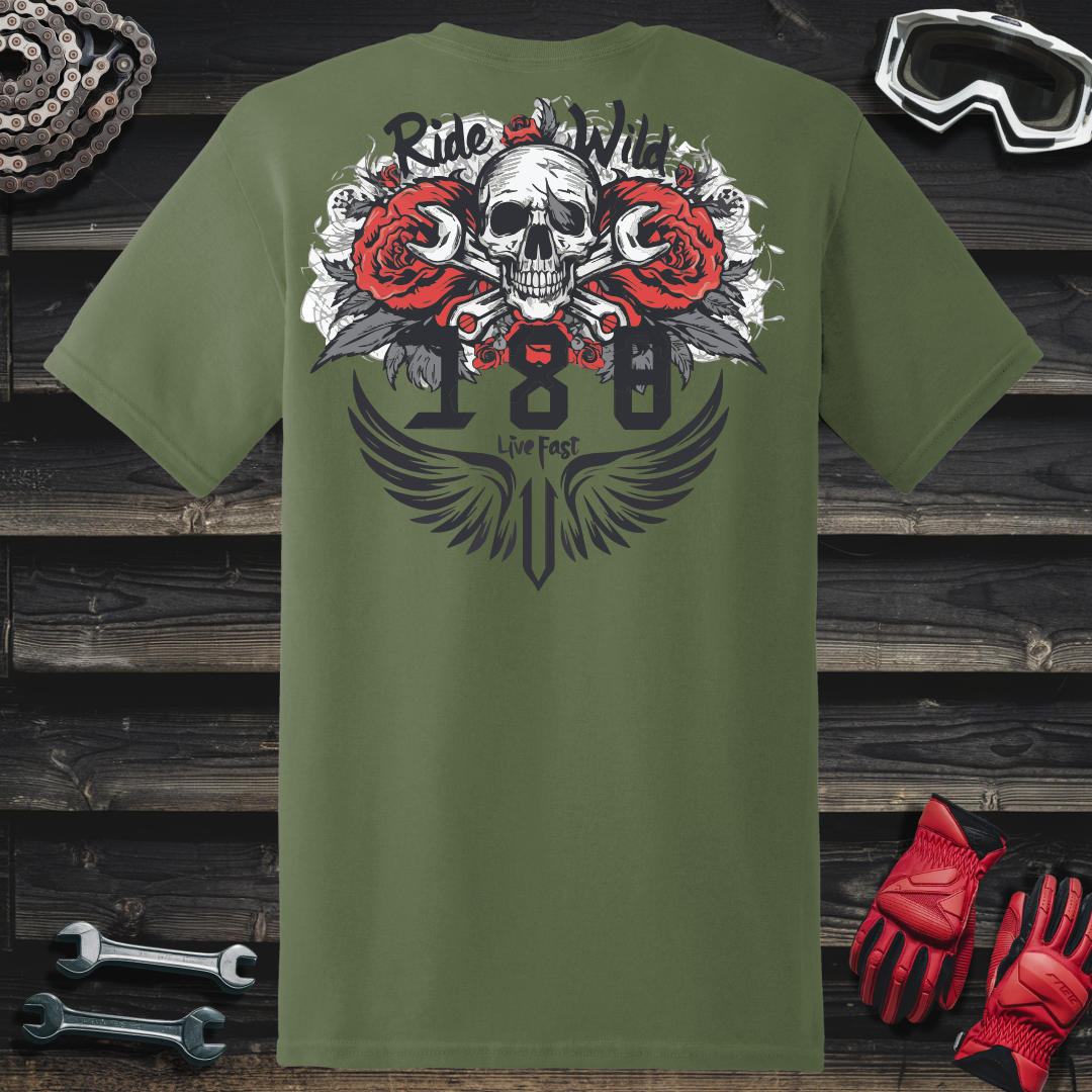 188 Skull & Angel Wings T-Shirt