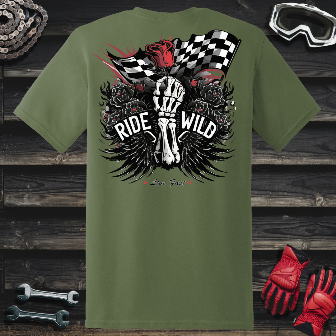 Black Roses & Skeleton Hand T-Shirt
