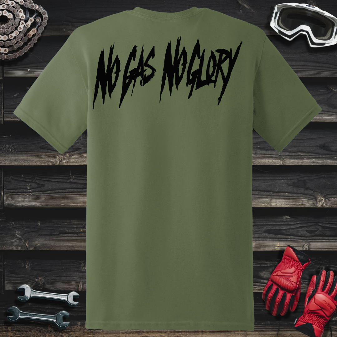 No Gas No Glory Typography T-Shirt