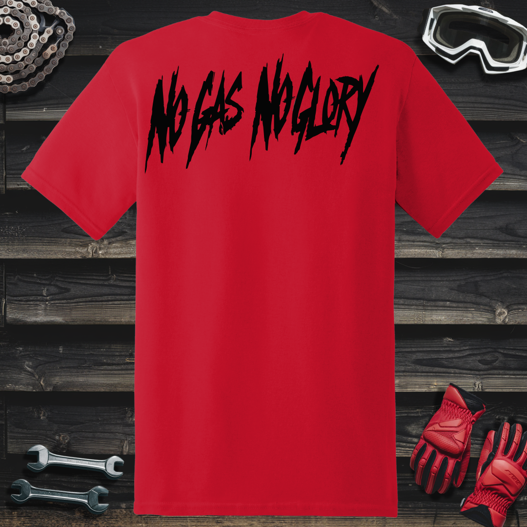 No Gas No Glory Typography T-Shirt