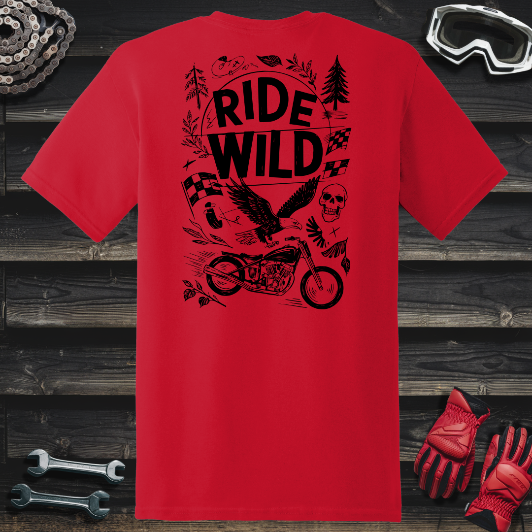 Hand Drawn Ride Wild Cartoon T-Shirt