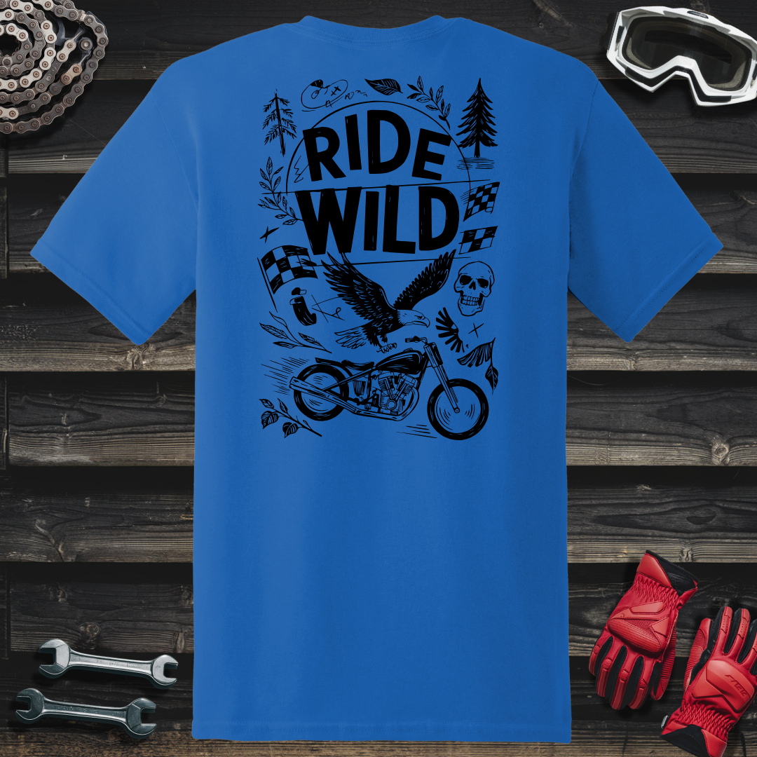 Hand Drawn Ride Wild Cartoon T-Shirt