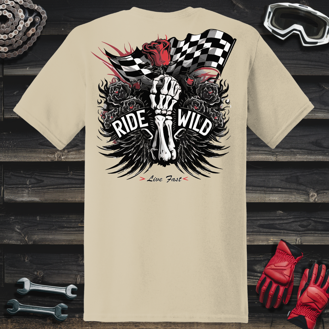 Black Roses & Skeleton Hand T-Shirt
