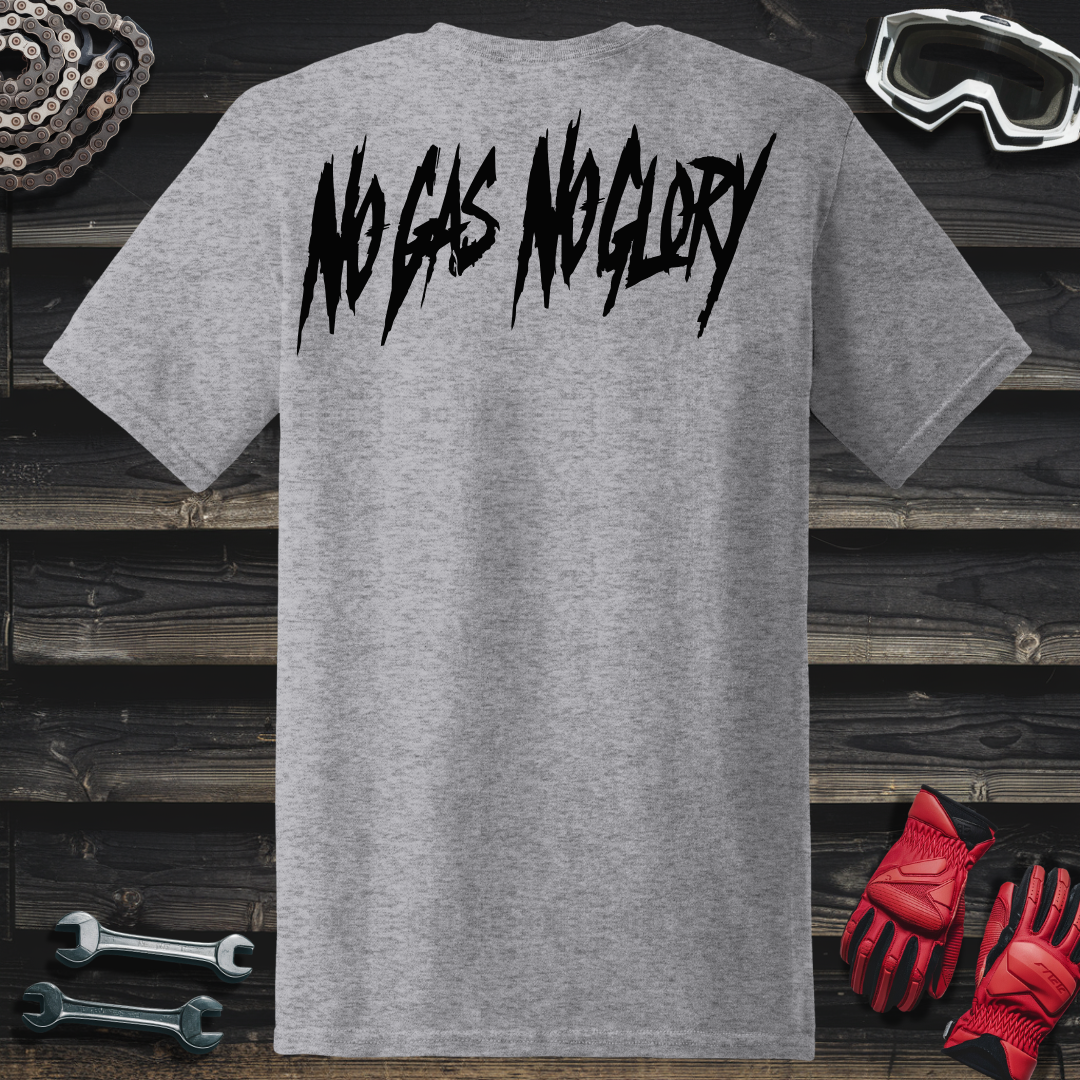 No Gas No Glory Typography T-Shirt