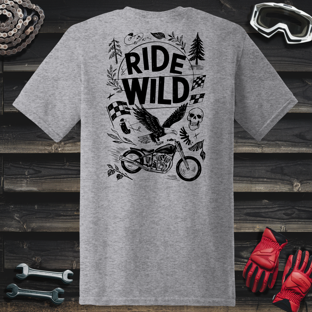Hand Drawn Ride Wild Cartoon T-Shirt
