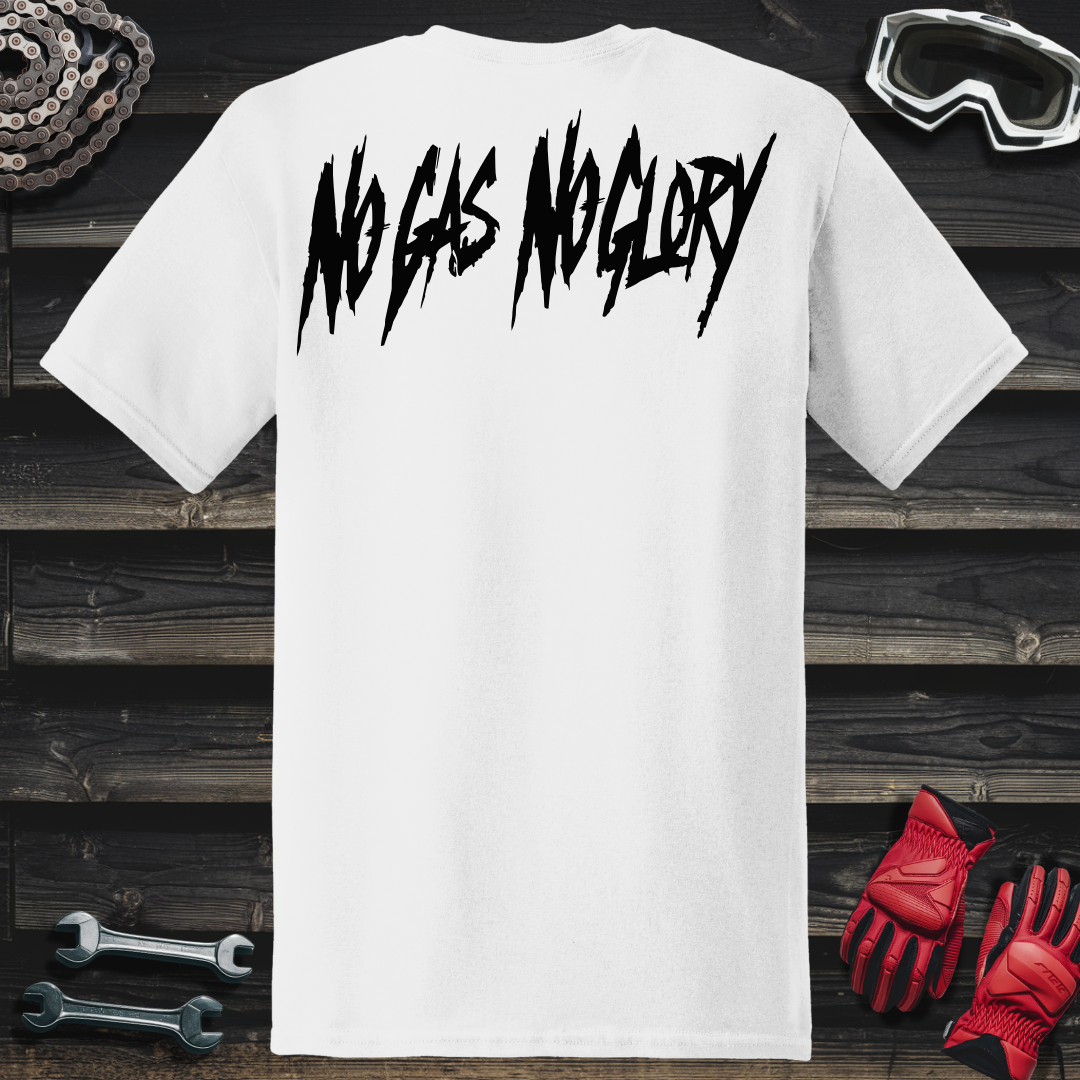 No Gas No Glory Typography T-Shirt