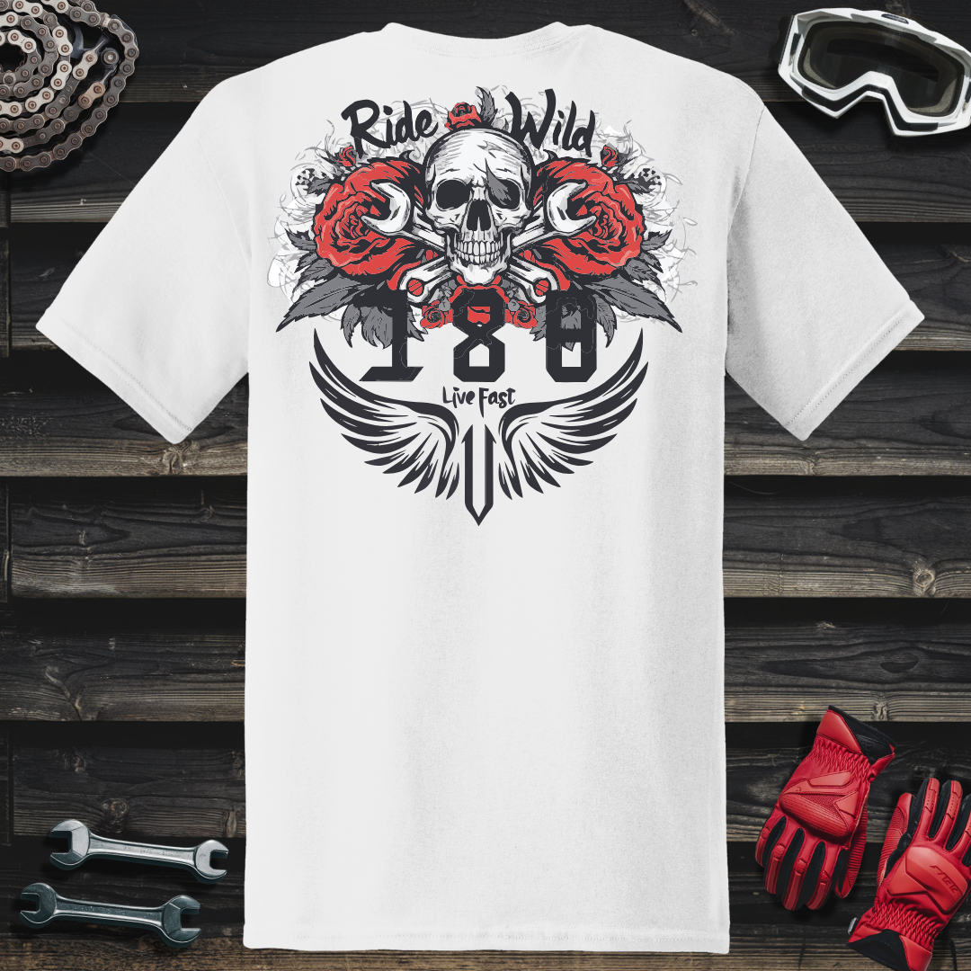 188 Skull & Angel Wings T-Shirt