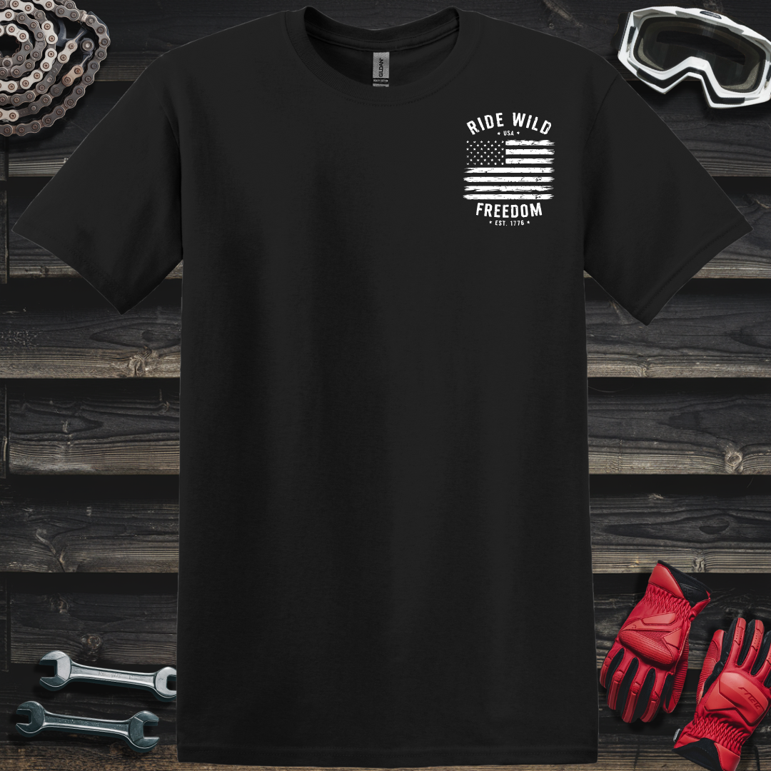 Ride Wild Freedom American Flag T-Shirt