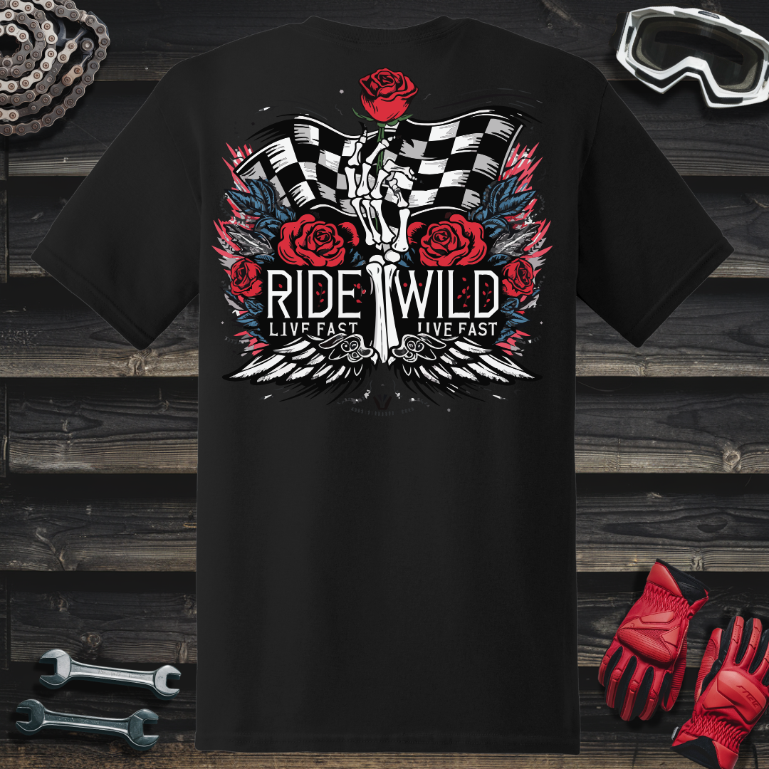 Skeleton Hand Holding Rose T-Shirt