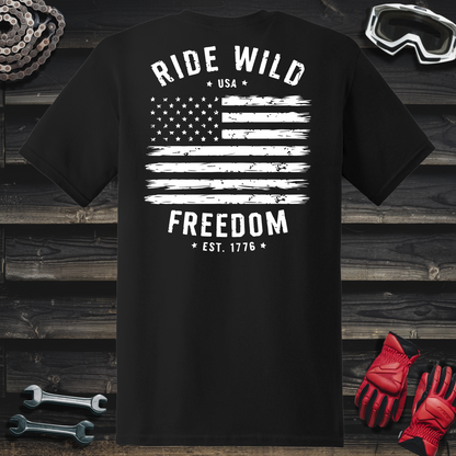 Ride Wild Freedom American Flag T-Shirt