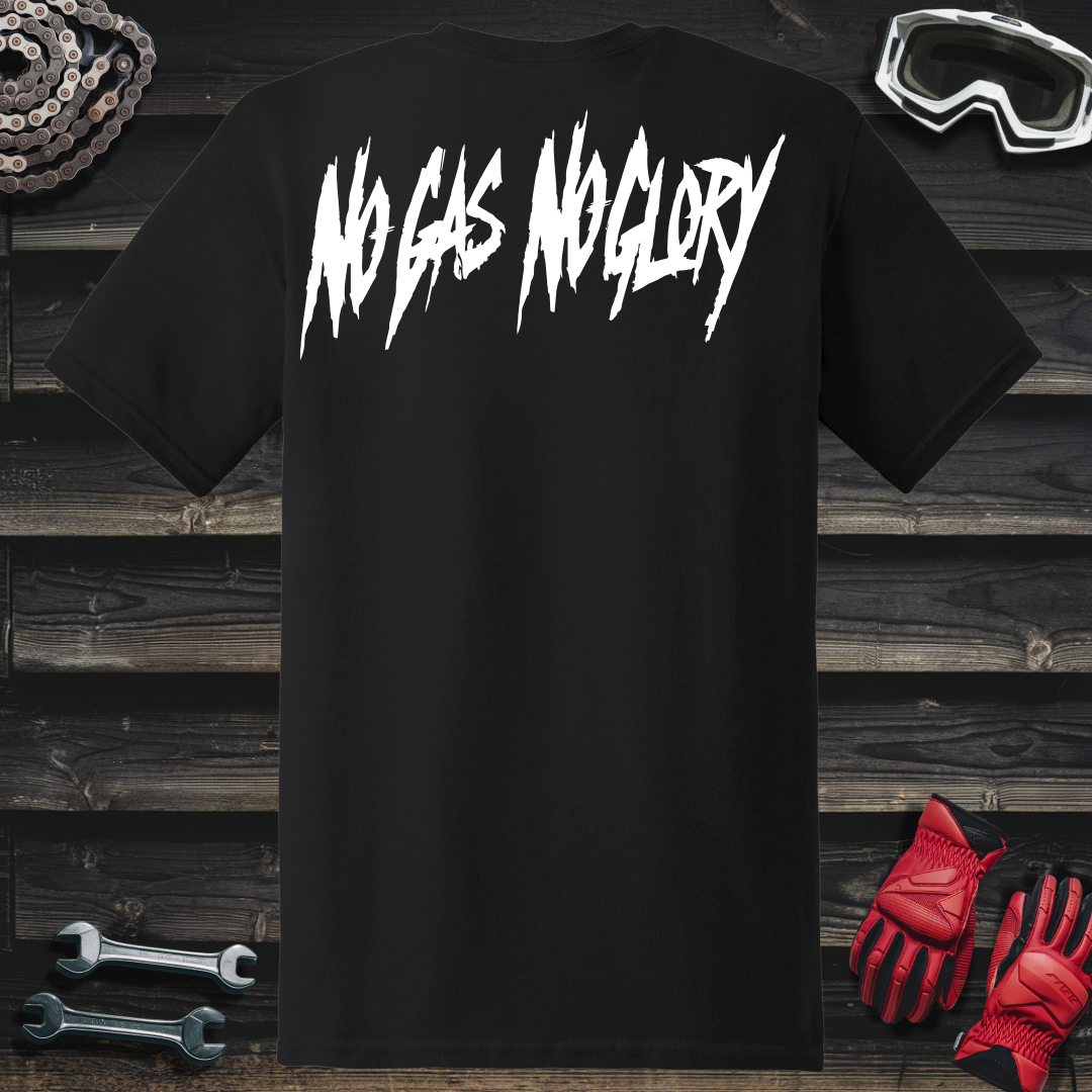 No Gas No Glory Typography T-Shirt