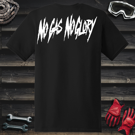 No Gas No Glory Typography T-Shirt