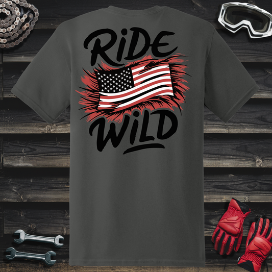 Ride Wild American Flag T-Shirt
