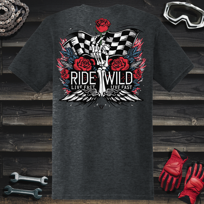 Skeleton Hand Holding Rose T-Shirt