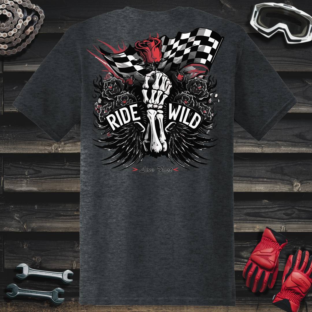 Black Roses & Skeleton Hand T-Shirt