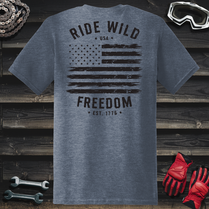 Ride Wild Freedom American Flag T-Shirt