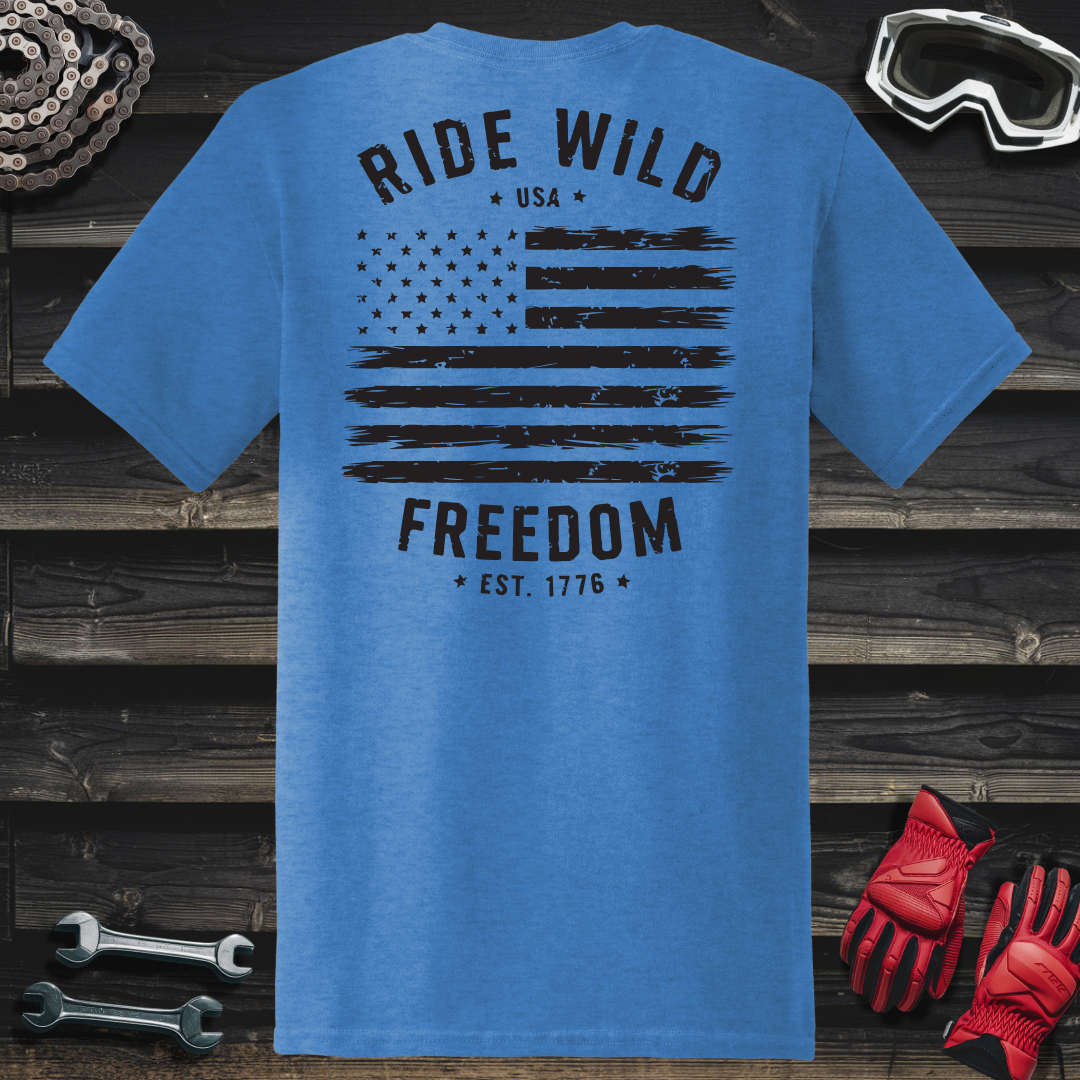 Ride Wild Freedom American Flag T-Shirt
