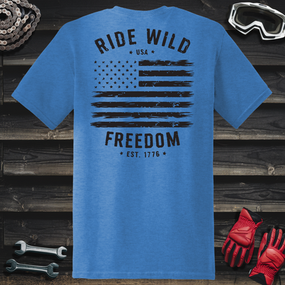 Ride Wild Freedom American Flag T-Shirt