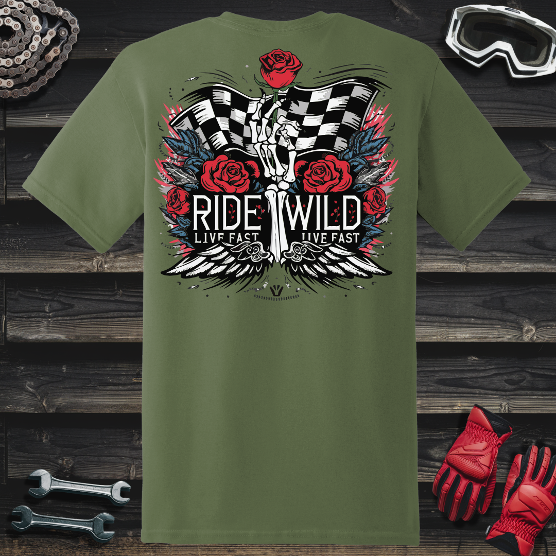 Skeleton Hand Holding Rose T-Shirt