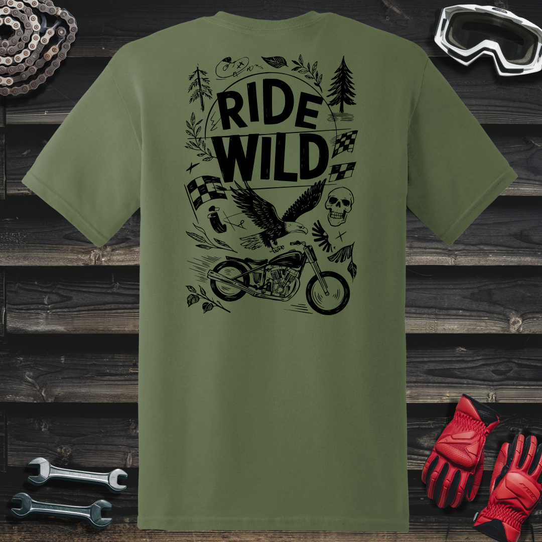 Hand Drawn Ride Wild Cartoon T-Shirt