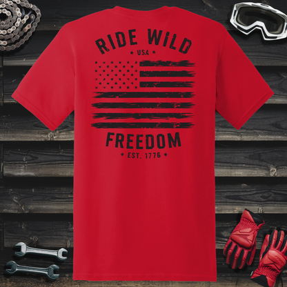 Ride Wild Freedom American Flag T-Shirt