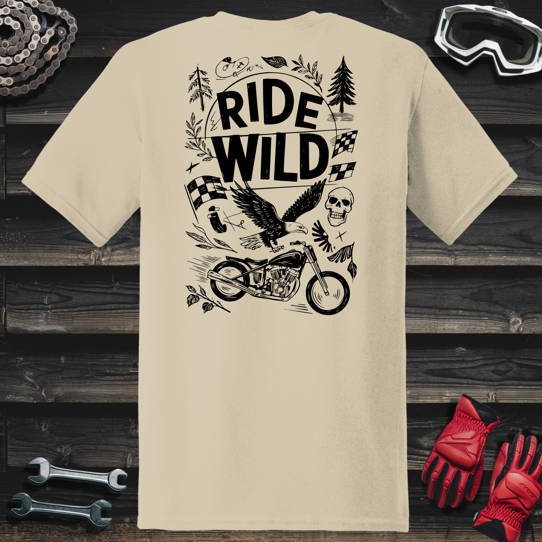 Hand Drawn Ride Wild Cartoon T-Shirt