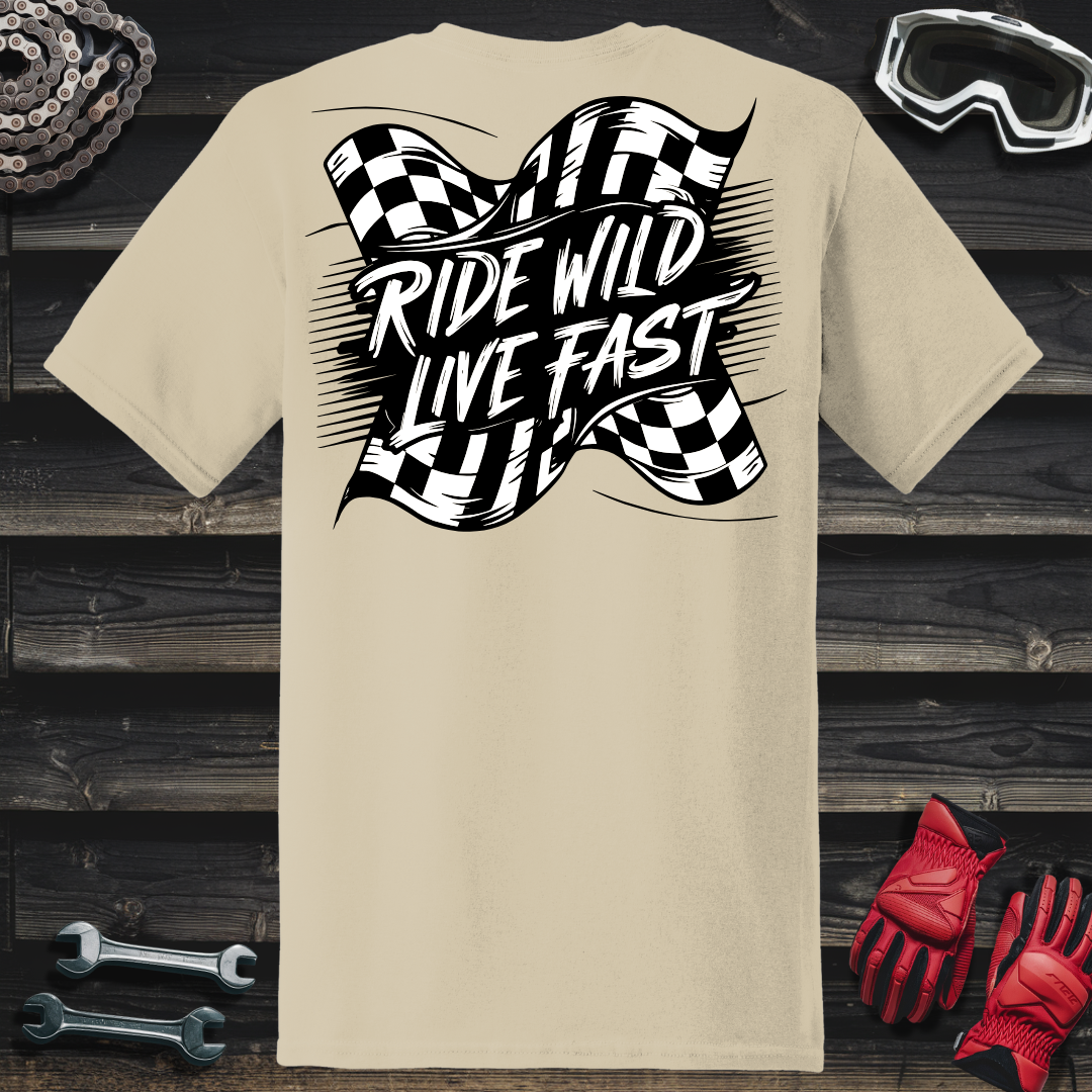 Ride Wild Checkered Flag T-Shirt