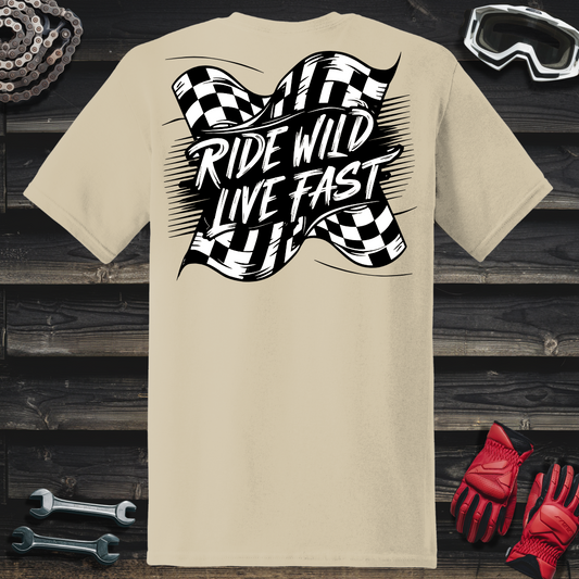 Ride Wild Checkered Flag T-Shirt