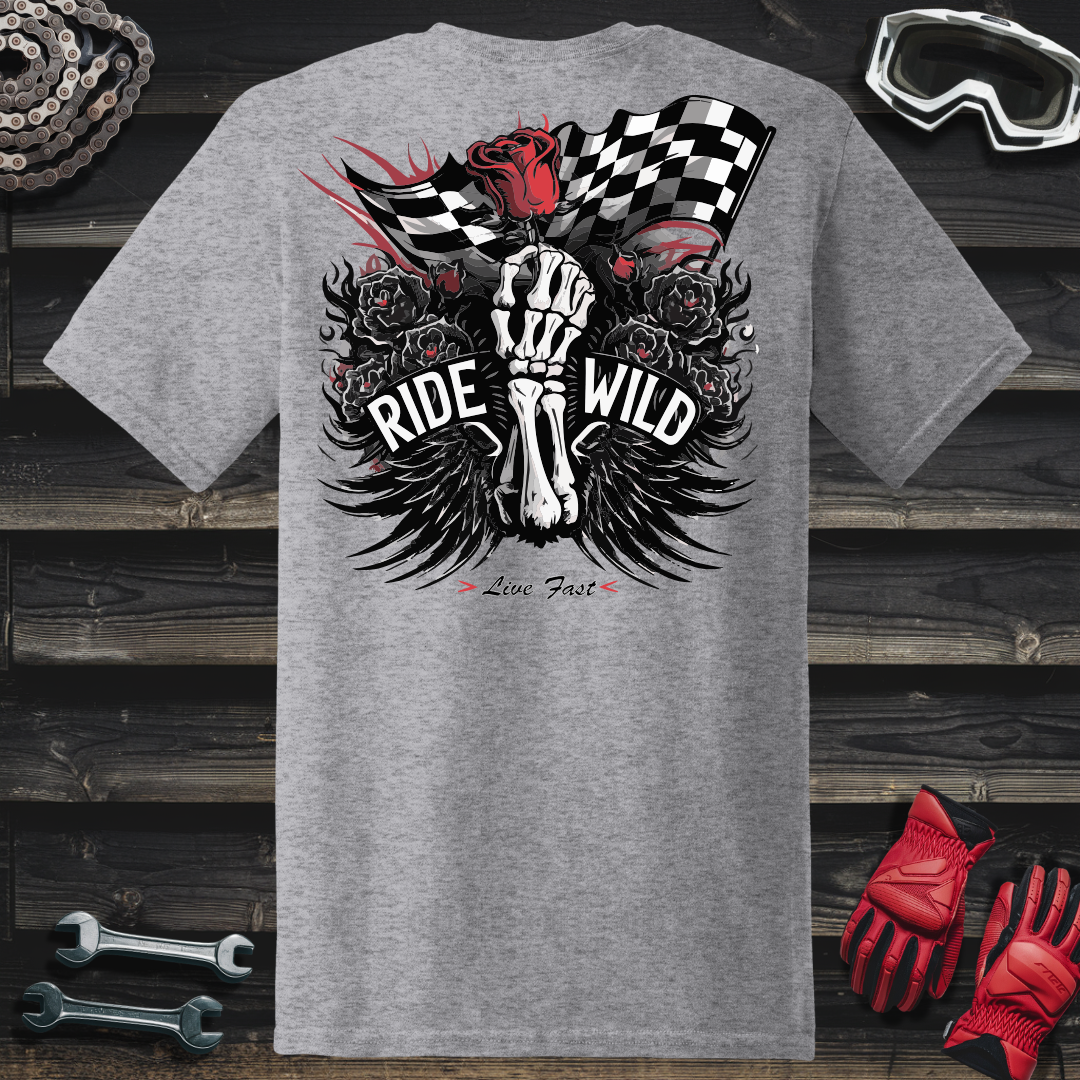 Black Roses & Skeleton Hand T-Shirt