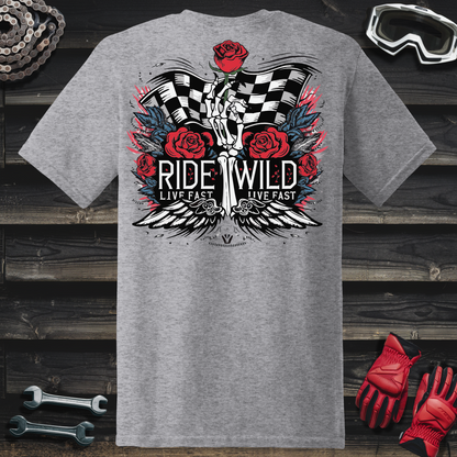 Skeleton Hand Holding Rose T-Shirt