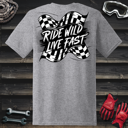 Ride Wild Checkered Flag T-Shirt