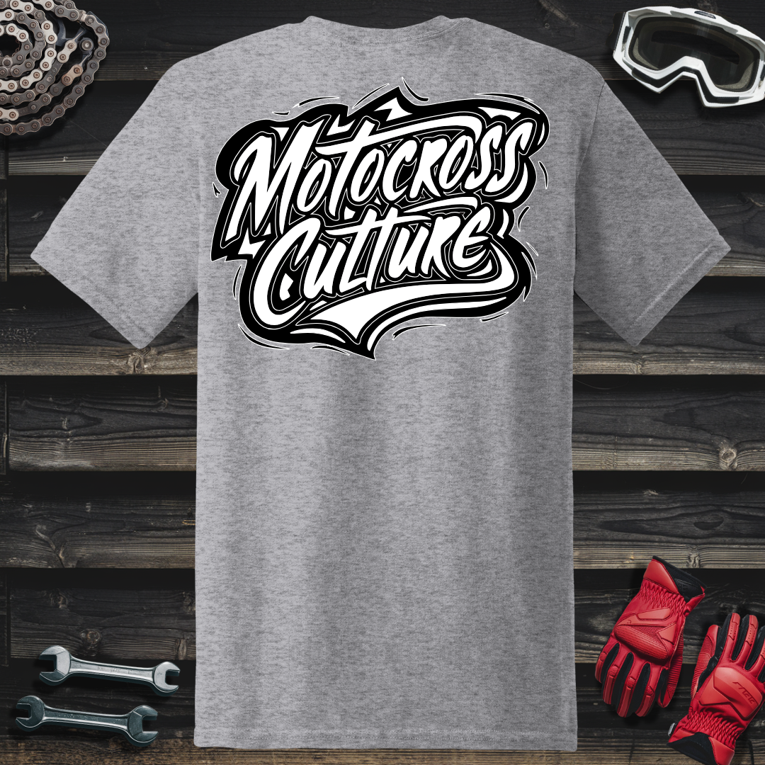 Motocross Culture White & Black T-Shirt