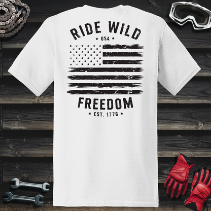 Ride Wild Freedom American Flag T-Shirt