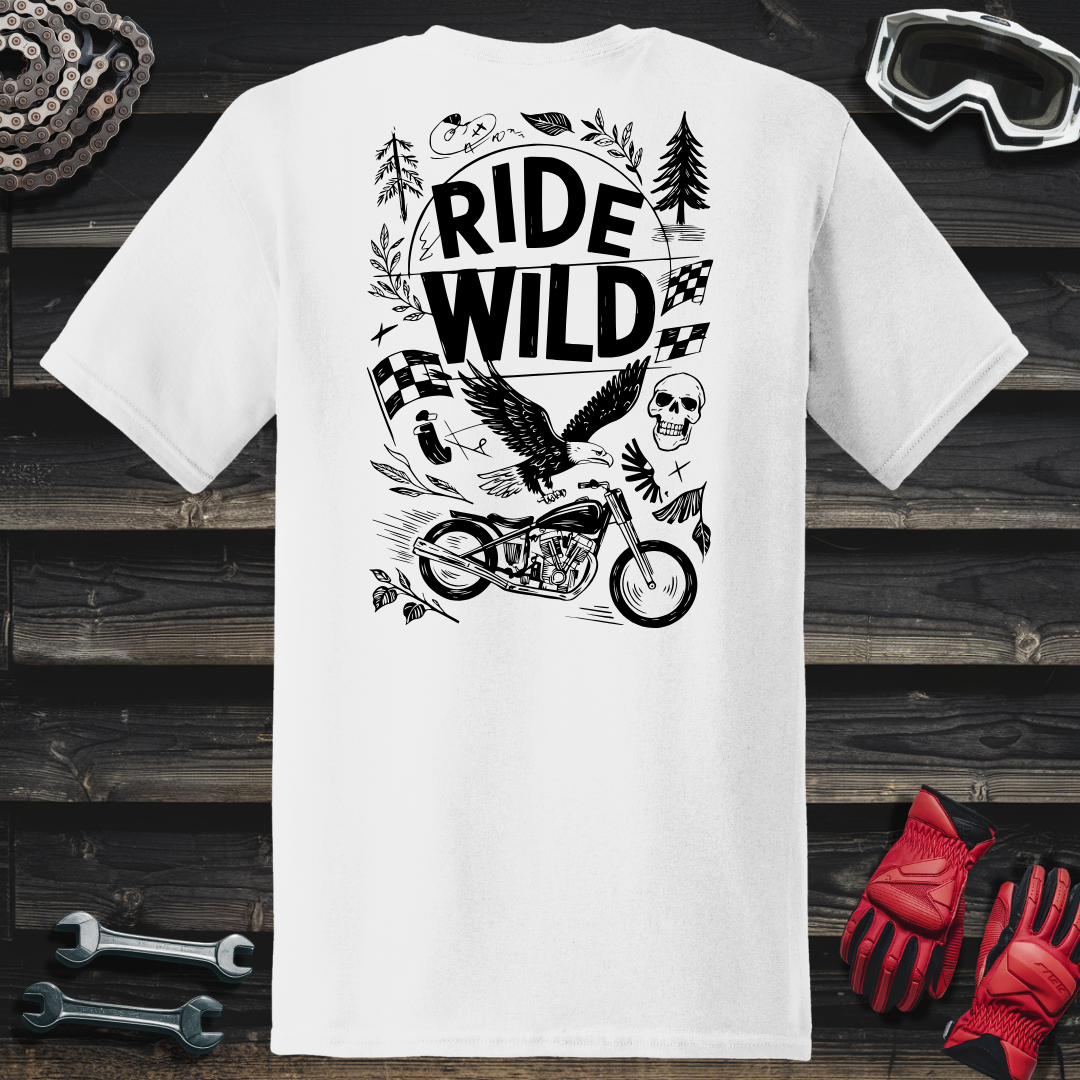 Hand Drawn Ride Wild Cartoon T-Shirt