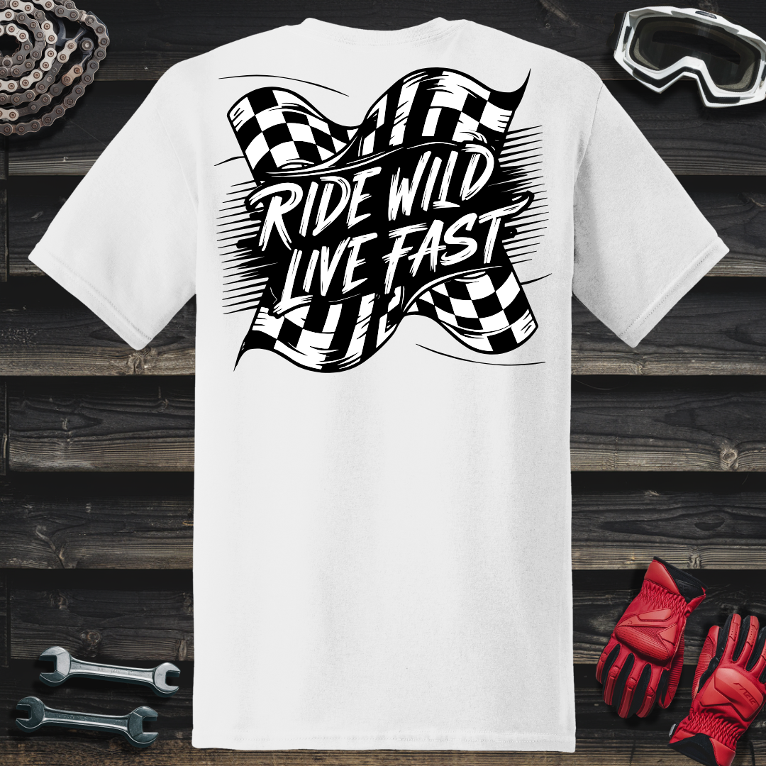 Ride Wild Checkered Flag T-Shirt