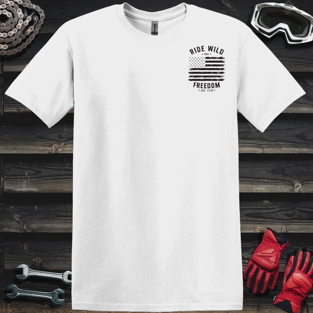 Ride Wild Freedom American Flag T-Shirt