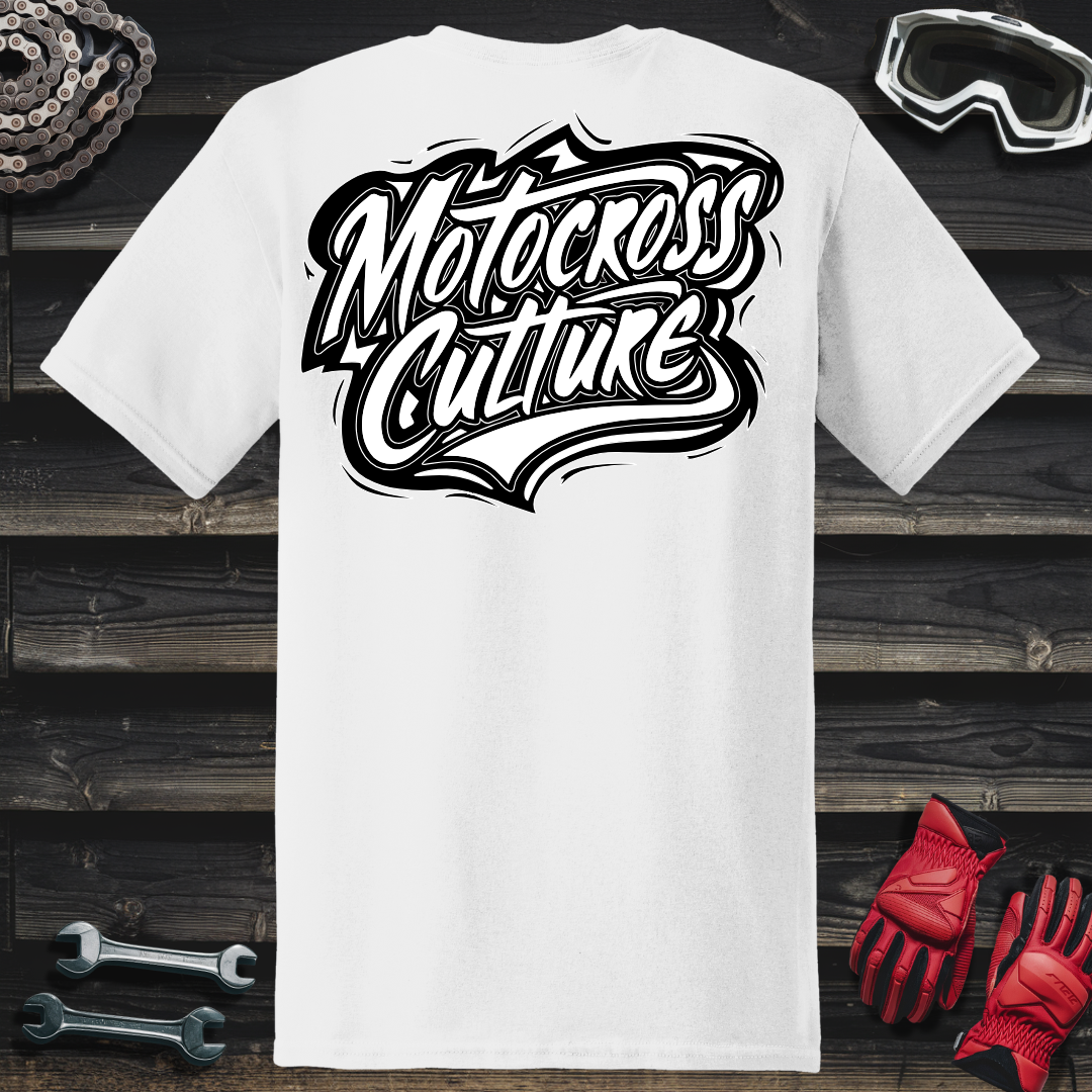 Motocross Culture White & Black T-Shirt